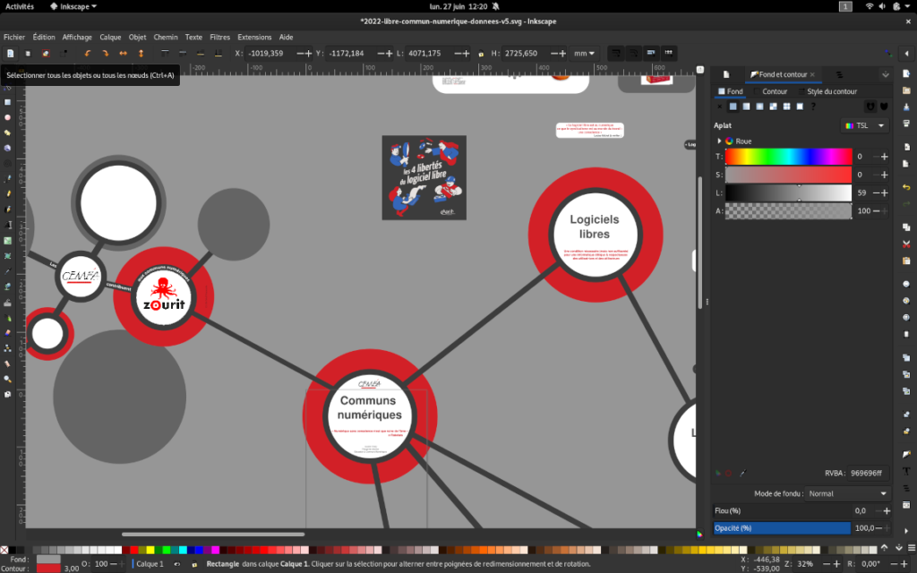 Interface du logiciel libre de dessin vectoriel Inkscape